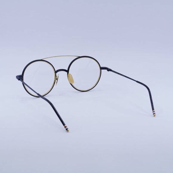 🕶️ New Thom Browne TB108 CNVYGLD50 Eyeglasses - Black/Gold Frame 50mm - Picture 6 of 9